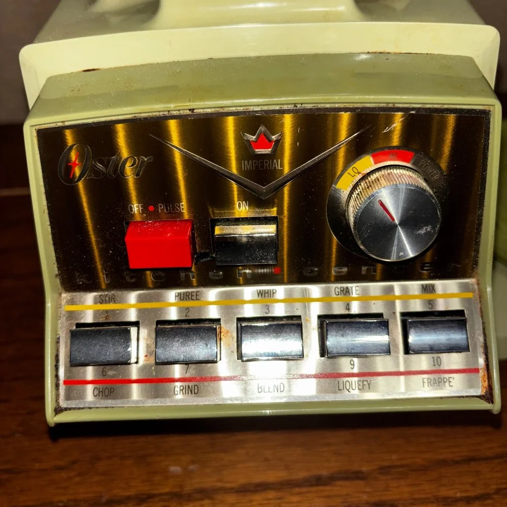 Vintage Oster Imperial Kitchen Avocado‎ Green Blender Food Grinder 10 Speed mcm